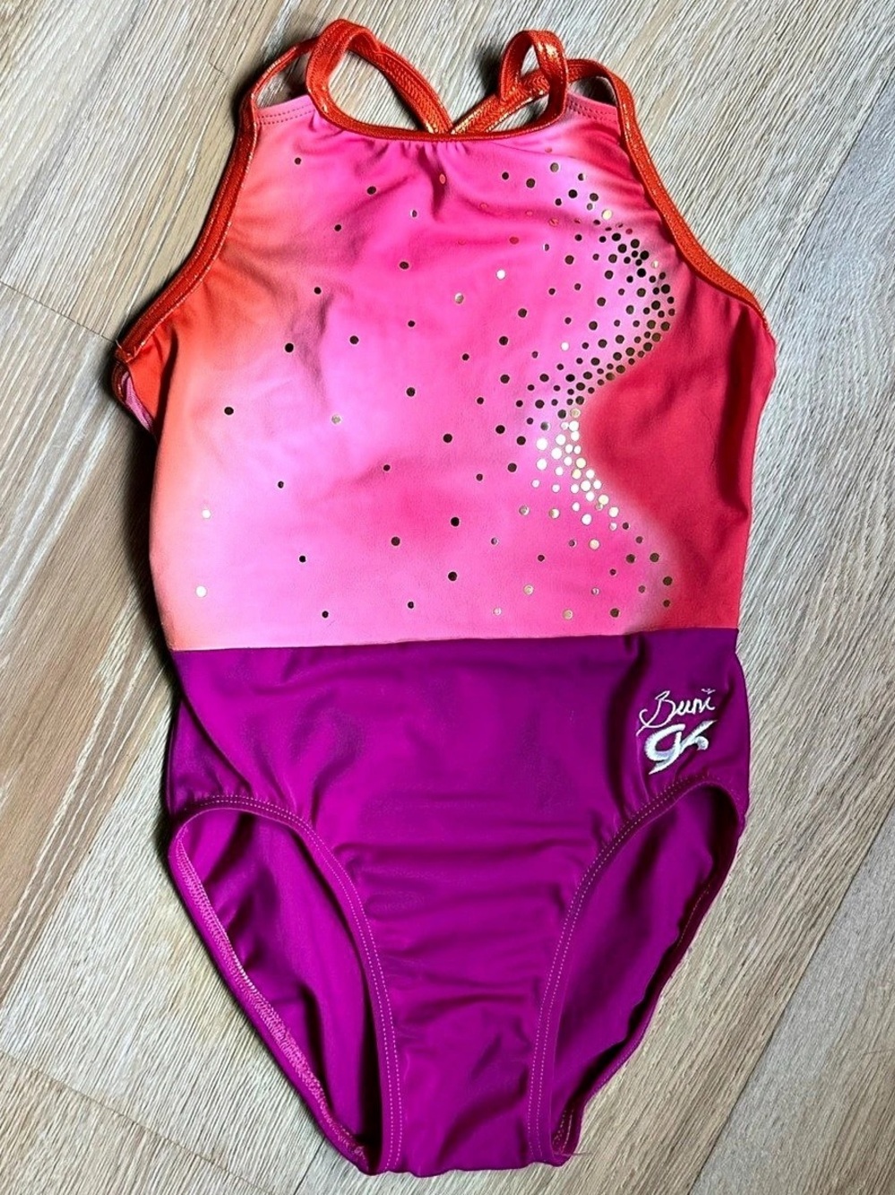 GK Suni Lee Golden Shining Star Tank Leotard child large